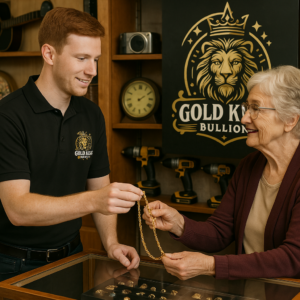 gold king employee helping a customer
